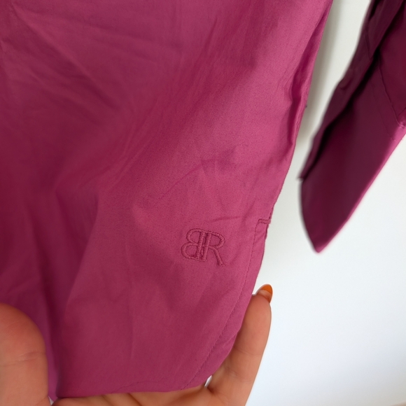 Banana Republic Casual Button Down Shirt Oversized BNWT Fuschia 100% Cotton - Picture 11 of 12